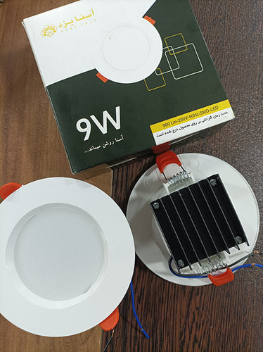 لامپ توکار 9 وات آسنا یزد دایرهای بسته 6 عددی